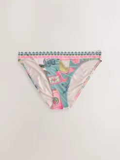 Next Green/Pink Conversational High Leg Print Bikini Bottoms