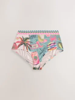 Next Green/Pink Lobster Conversational High Waist Print Bikini Bottoms Best