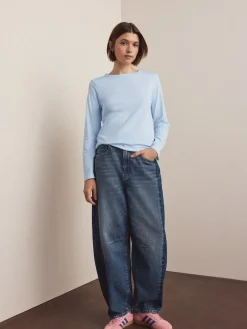 Next Green/Purple/Blue/Ecru/Pink 100% Cotton Long Sleeve T-Shirts 5 Pack Sale