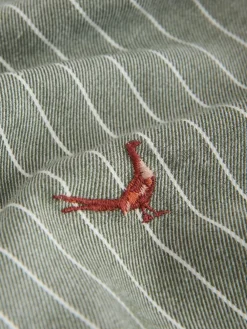 Next Green/White Stripe Conversational Embroidered Long Sleeve Shirt Discount