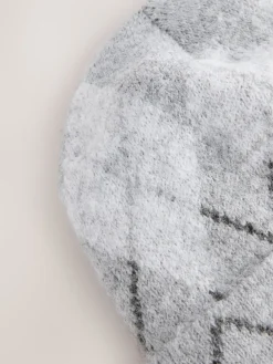 Next Knitted Beanie Grey Argyle