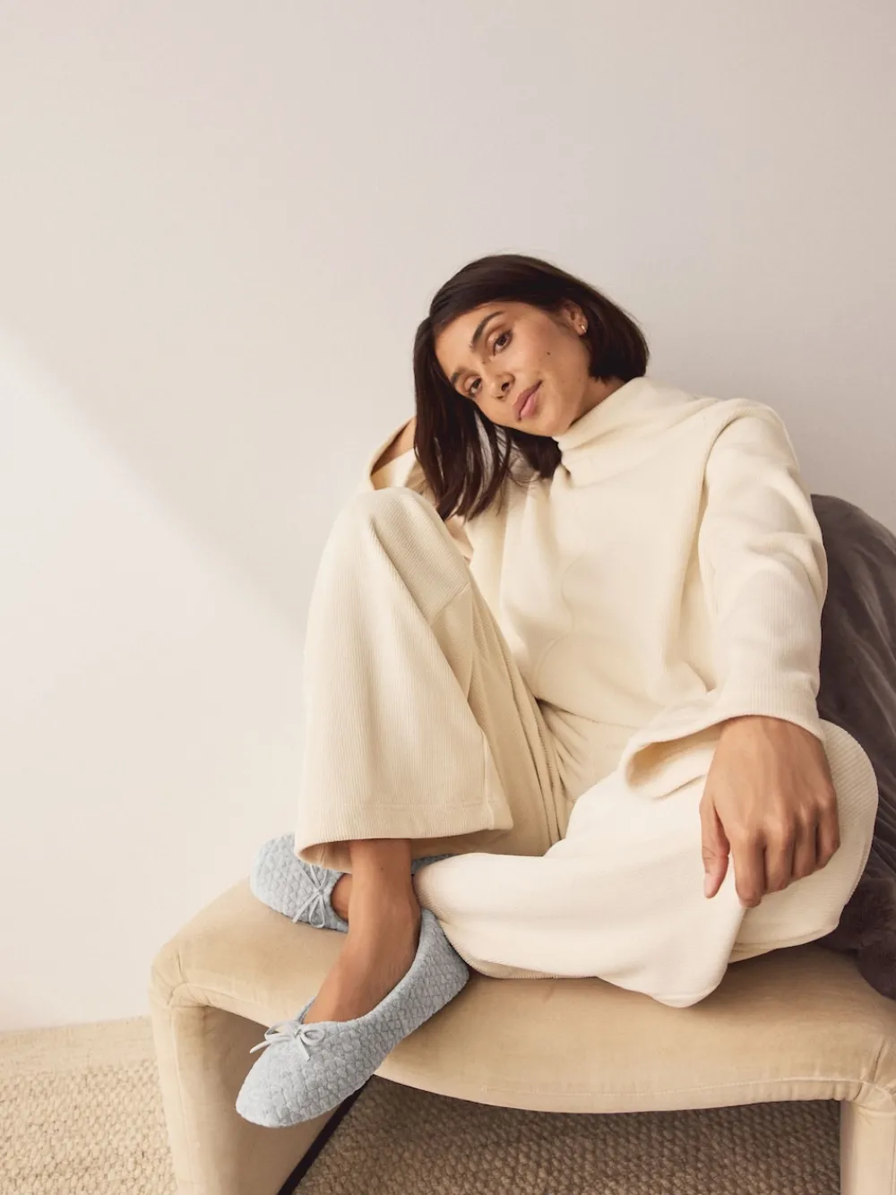 Next Grey Ballerina Heart Slippers Clearance