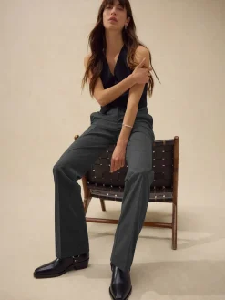 Next Grey Check Bootcut Sculpting Tailored Trousers Sale