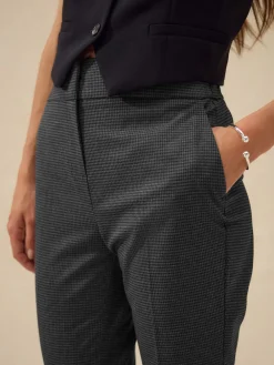 Next Grey Check Bootcut Sculpting Tailored Trousers Sale