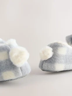 Next Grey Check Bunny Ballet Slippers Discount