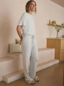 Next Cosy Short Sleeve Pyjamas Grey Hot