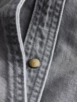 Next Denim Midi Shirt Dress Grey Discount