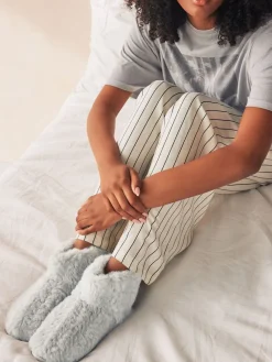 Next Grey Faux Fur Boot Slippers Best