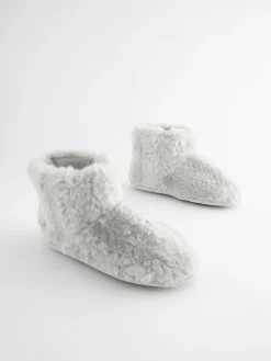 Next Grey Faux Fur Boot Slippers Best