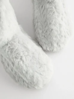 Next Grey Faux Fur Boot Slippers Best