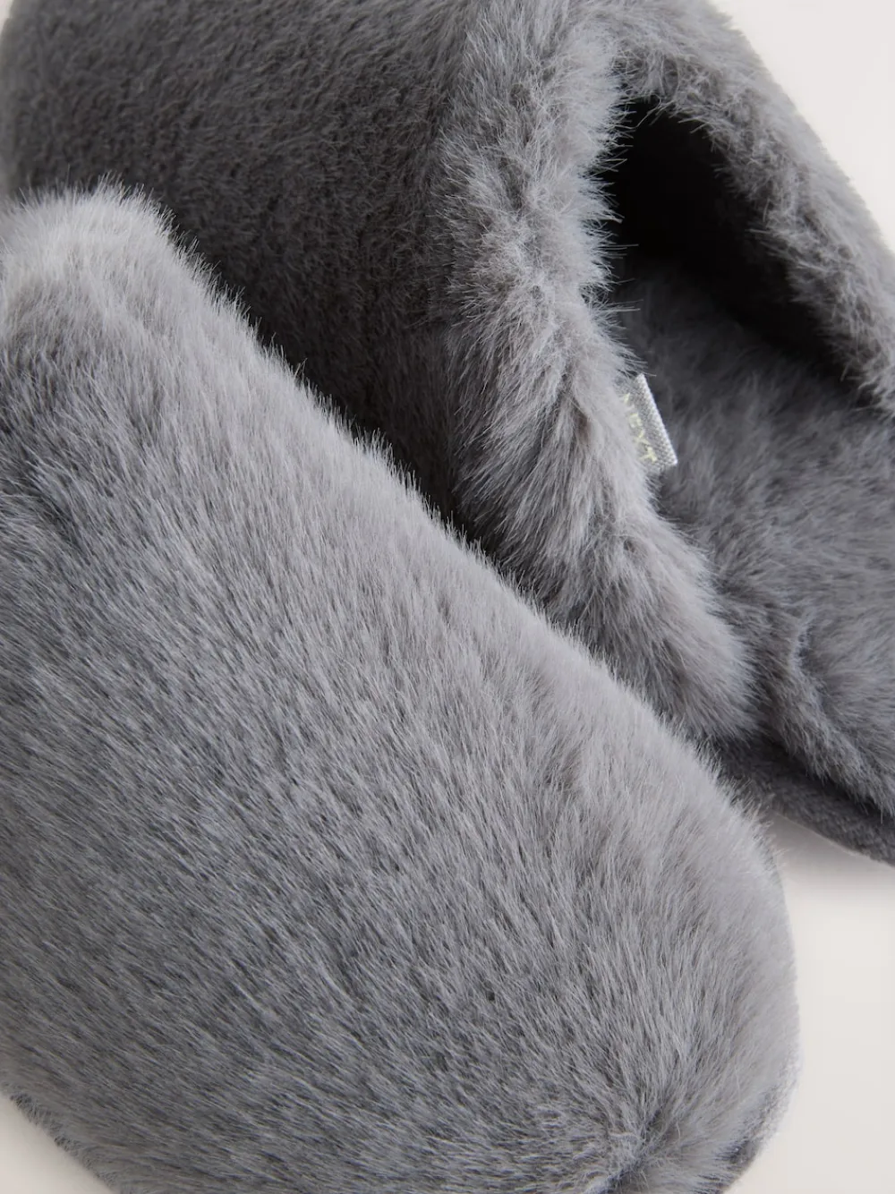 Next Faux Fur Mule Slippers Grey Hot
