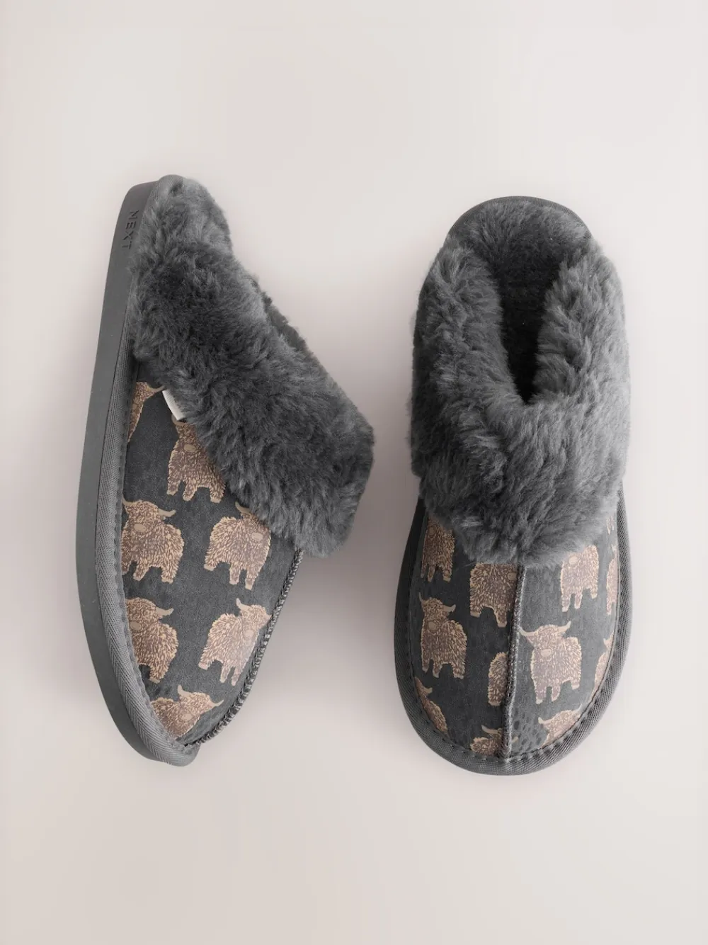 Next Grey Hamish Suede Mule Slippers