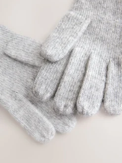 Next Grey Heart Knitted Gloves