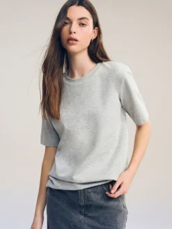 Next Grey Heavyweight Short Sleeve Crew Neck T-Shirt