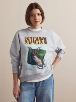 Next Grey License Frankie Thorpe Sausage Dog Graphic Sweatshirt Clearance