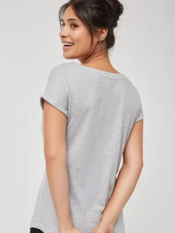 Next Grey Marl Cap Sleeve T-Shirt Online