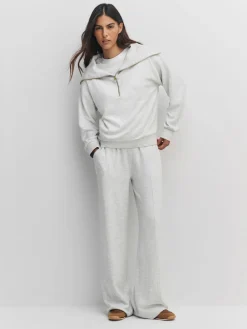 Next Half Zip Jersey Sweatshirt Grey Marl Hot