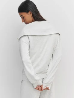 Next Half Zip Jersey Sweatshirt Grey Marl Hot