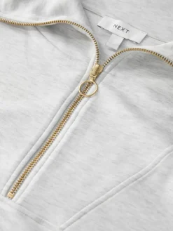 Next Half Zip Jersey Sweatshirt Grey Marl Hot