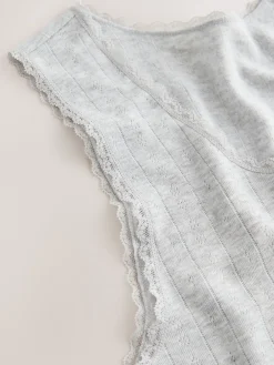 Next Thermal Maximum Warmth Cosy Pointelle Vest Grey Marl Best