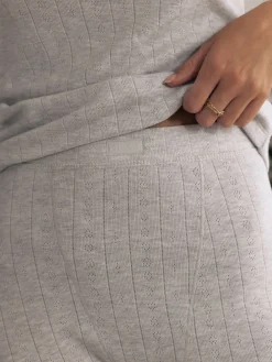 Next Thermal Maximum Warmth Cosy Pointelle Leggings Grey Marl Sale