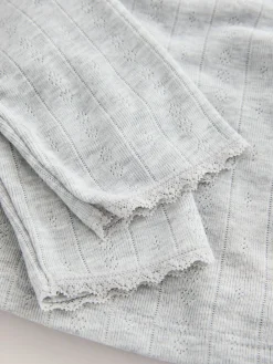 Next Thermal Maximum Warmth Cosy Pointelle Long Sleeved Top Grey Marl Discount