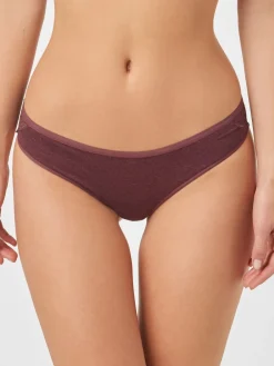 Next Grey Marl/Pink/Plum Bikini Cotton Lace Knickers 4 Pack New