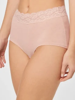 Next Grey Marl/Pink/Plum Full Brief Cotton Lace Knickers 4 Pack New