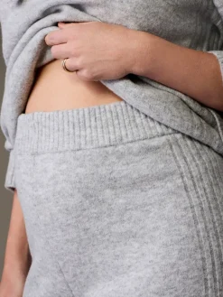 Next Grey Maternity Knitted Wide Leg Trousers New