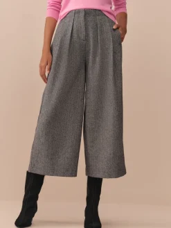 Next N. Premium Herringbone Culottes With Wool Grey Hot