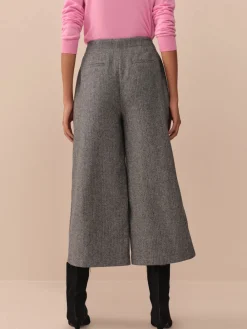 Next N. Premium Herringbone Culottes With Wool Grey Hot