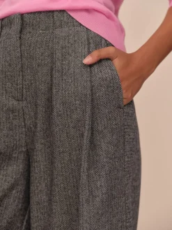 Next N. Premium Herringbone Culottes With Wool Grey Hot