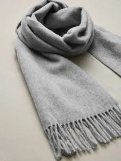 Next N. Premium Made in Italy Midweight Scarf Grey New