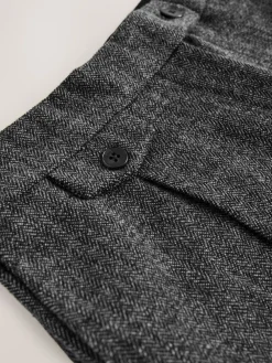 Next Grey N. Premium Wide Leg Pleated Trousers With Wool Outlet