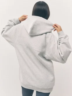 Next Relaxed Fit Heavyweight Longline Hoodie Grey Outlet