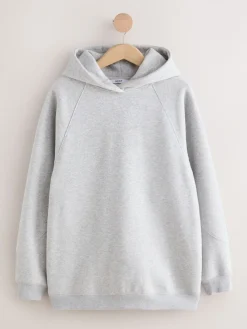 Next Relaxed Fit Heavyweight Longline Hoodie Grey Outlet