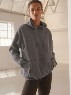Next Grey Relaxed Fit Longline Hoodie Clearance