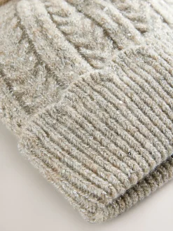 Next Grey Sparkle Knitted Pom Hat Sale