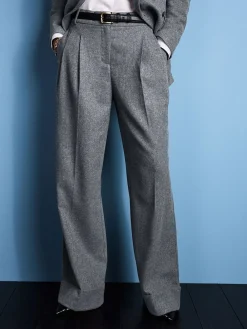 Next Tabitha Simmons X Wool Blend Wide Leg Trousers Grey New