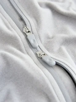 Next Thermal Soft Touch Zip-Up Long Sleeve Top Grey New