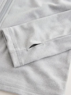 Next Thermal Soft Touch Zip-Up Long Sleeve Top Grey New