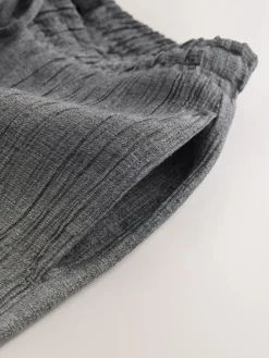 Next Grey Tie Waist Wide Leg Trousers with Wool Outlet