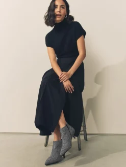 Next Forever Comfort® Kitten Heel Ankle Boots Grey Tweed Hot