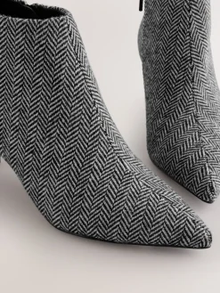 Next Forever Comfort® Kitten Heel Ankle Boots Grey Tweed Hot