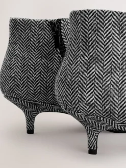 Next Forever Comfort® Kitten Heel Ankle Boots Grey Tweed Hot