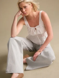 Next Grey Wide Leg Jeans Online