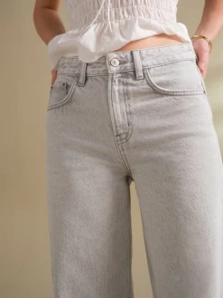 Next Grey Wide Leg Jeans Online