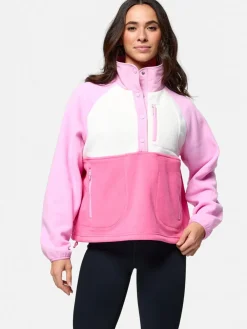 Gym + Coffee Pink Snap Polar Fleece Sale