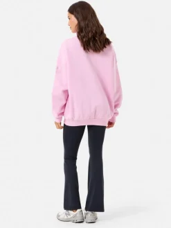 Gym + Coffee Womens Snap Collar Sierra Sweatshirt Pink Online