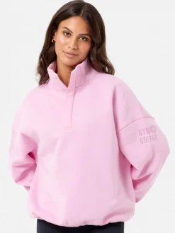 Gym + Coffee Womens Snap Collar Sierra Sweatshirt Pink Online